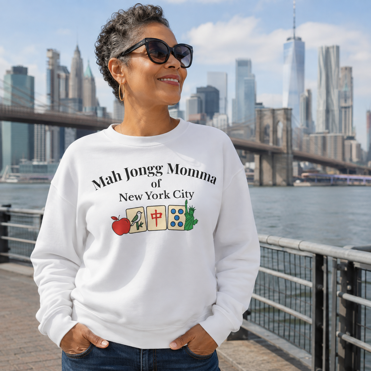 Mah Jongg Momma of New York City Crewneck Sweatshirt - Mahjong Tournament Sweatshirt