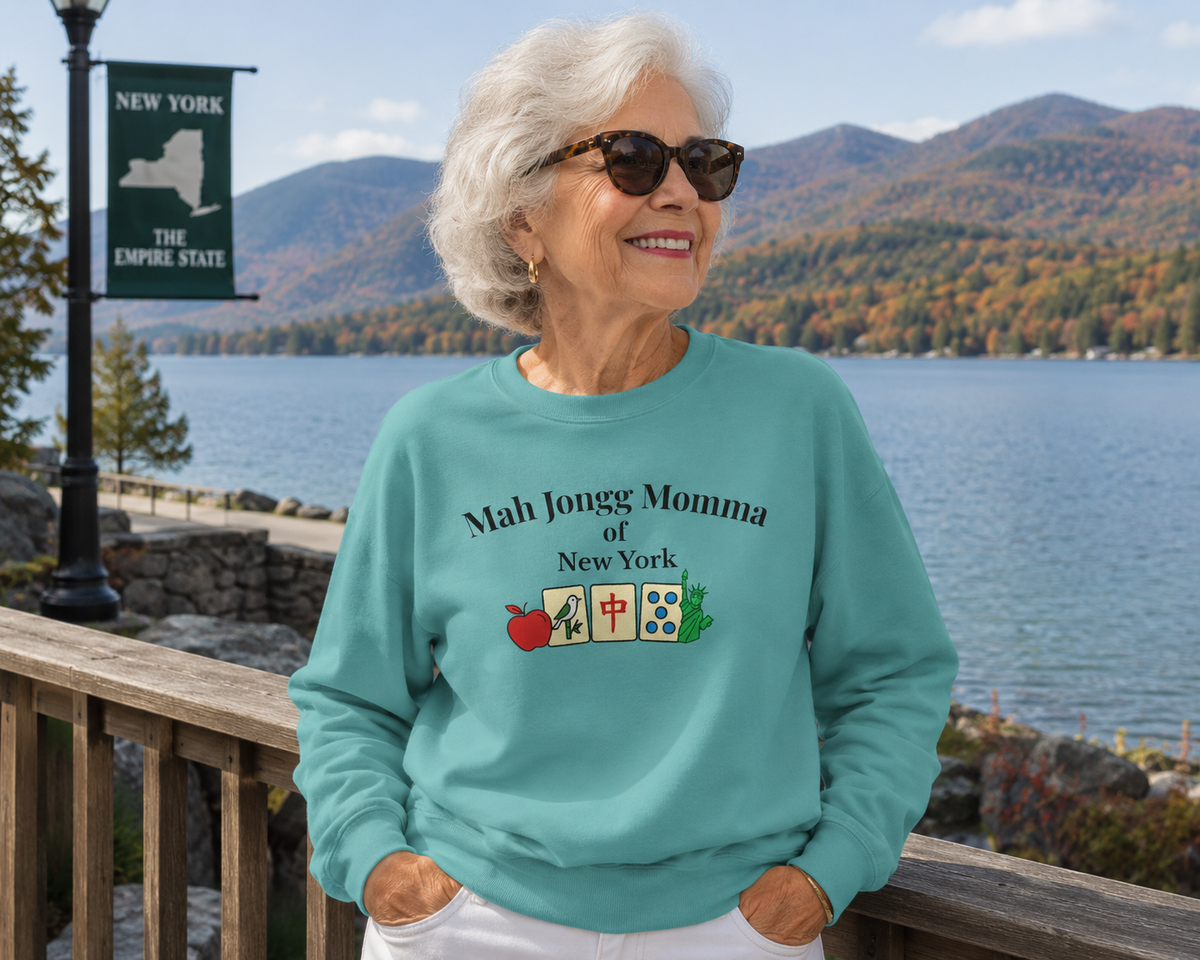 Mah Jongg Momma of New York Crewneck Sweatshirt - Mahjong Tournament Sweatshirt