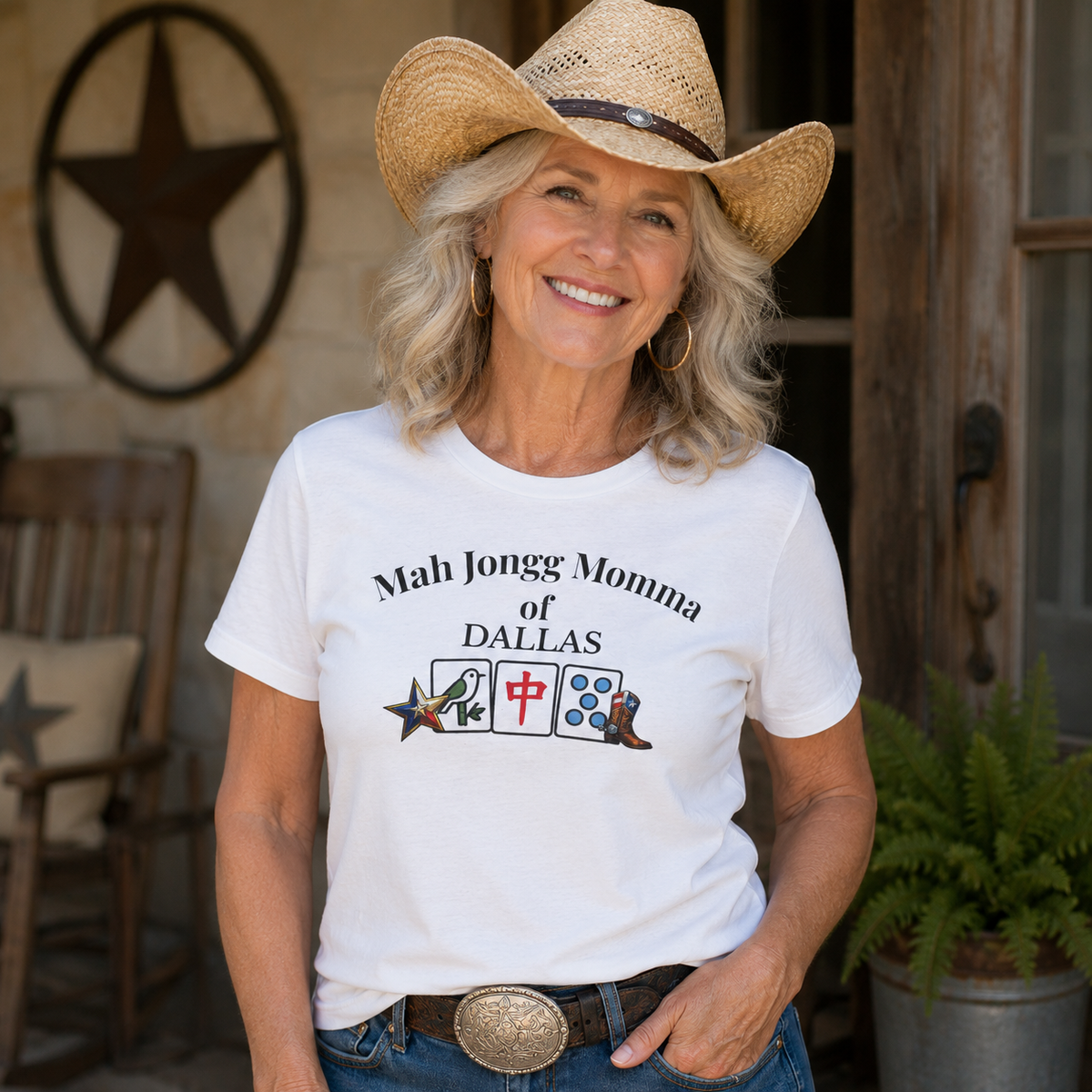 Dallas Mah Jongg Momma T-Shirt - Mahjong Tiles - for Mah Jongg Game Day