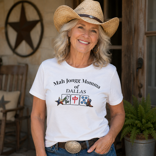 Dallas Mah Jongg Momma T-Shirt - Mahjong Tiles - for Mah Jongg Game Day