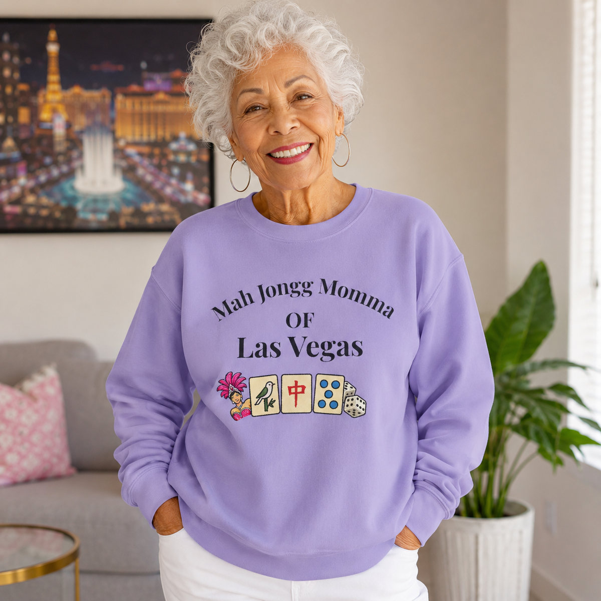 Mah Jongg Momma of Las Vegas Crewneck Sweatshirt - Mahjong Tournament Sweatshirt