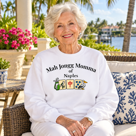 Mah Jongg Momma of Naples Crewneck Sweatshirt - Mahjong Tournament Sweatshirt