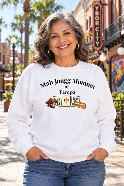 Mah Jongg Momma of Tampa Crewneck Sweatshirt - Mahjong Tournament Sweatshirt