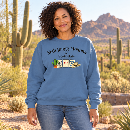 Mah Jongg Momma of Scottsdale Crewneck Sweatshirt - Mahjong Tournament Sweatshirt