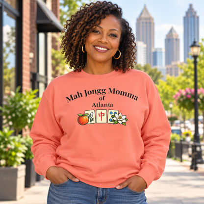 Mah Jongg Momma of Atlanta Crewneck Sweatshirt - Mahjong Tournament Sweatshirt