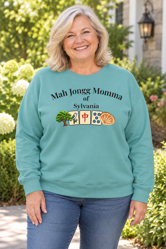 Mah Jongg Momma of Sylvania Crewneck Sweatshirt - Mahjong Tournament Sweatshirt