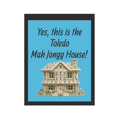 Mah Jongg :"Yes, This Is the Toledo Mah Jongg House!" Blue Mah Jongg Flag