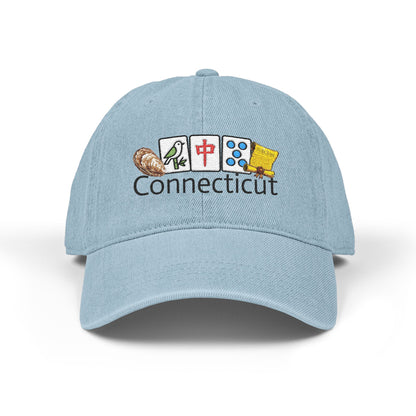 Mah Jongg Connecticut Embroidered  Jean Hat - For MahJong Players