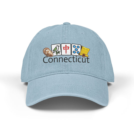 Mah Jongg Connecticut Embroidered  Jean Hat - For MahJong Players