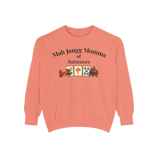 Mah Jongg Momma of Baltimore Crewneck Sweatshirt - Mahjong Tournament Sweatshirt