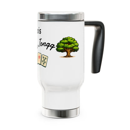 Illinois Mah Jongg travel mug | 14oz stainless steel travel mug with handle