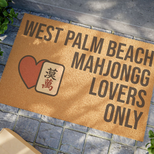 West Palm Beach Mahjongg Lovers Only Doormat | Customized City, State or Hometown Option - Perfect for Mah Jongg Game Night