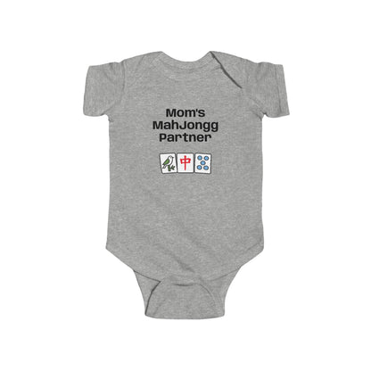 Mom's Mah Jongg Partner Bodysuit | Baby Mahjong Tiles Infant Onesie. For Game Night or Family Outing