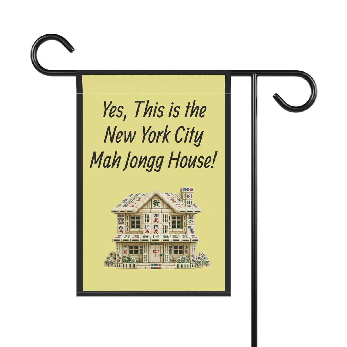 Mah Jongg:"Yes, This Is the New York City Mah Jongg House!" Yellow Mah Jongg Flag