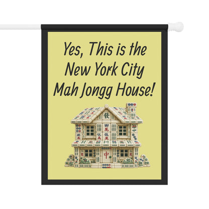 Mah Jongg:"Yes, This Is the New York City Mah Jongg House!" Yellow Mah Jongg Flag