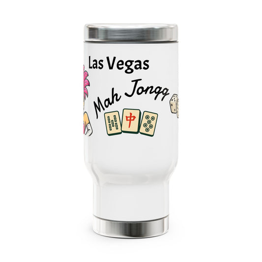 Las Vegas Mah Jongg travel mug | 14oz stainless steel travel mug with handle