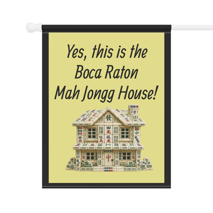 Mah Jongg:"Yes, This Is the Boca Raton Mah Jongg House!" Yellow Mah Jongg Flag