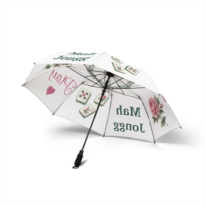 Mah Jongg Floral Play Foldable Umbrella -For Rainy Mah Jongg games or travel