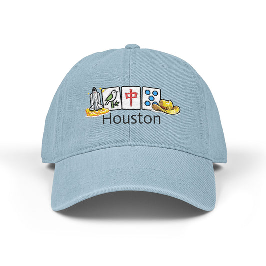 Mah Jongg Houston Embroidered  Jean Hat - For MahJong Players