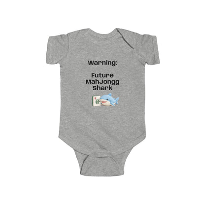 Future Mah Jongg Shark Bodysuit, Baby Onesie with Mahjong Tile Graphic, For Game Day or Family Outings