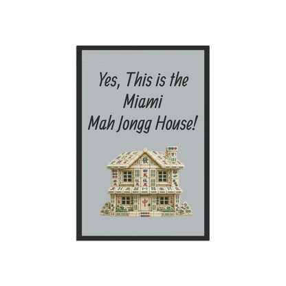 Mah Jongg Flag: "Yes, This Is the Miami Mah Jongg House!"-  Gray Outdoor Flag