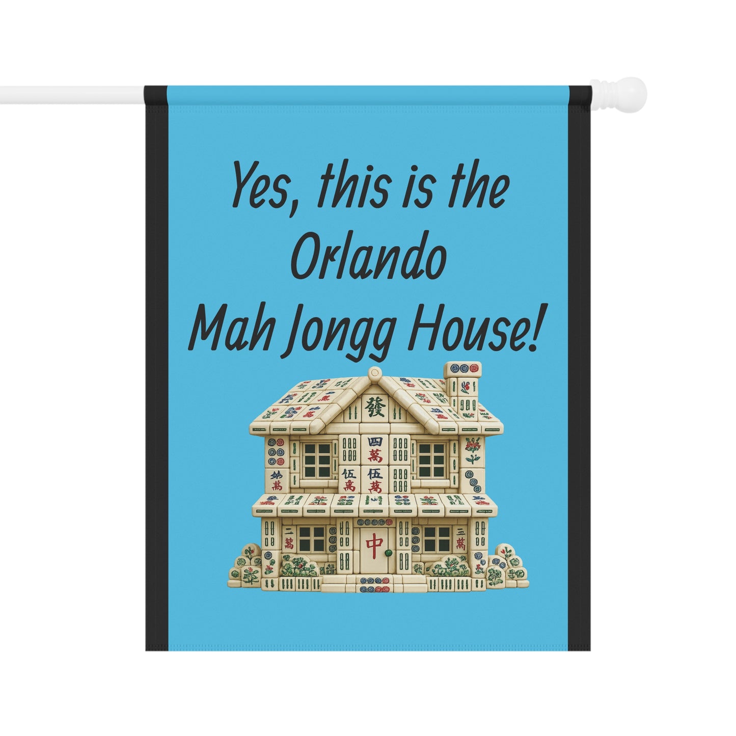 Mah Jongg :"Yes, This Is the Orlando Mah Jongg House!" Blue Mah Jongg Flag