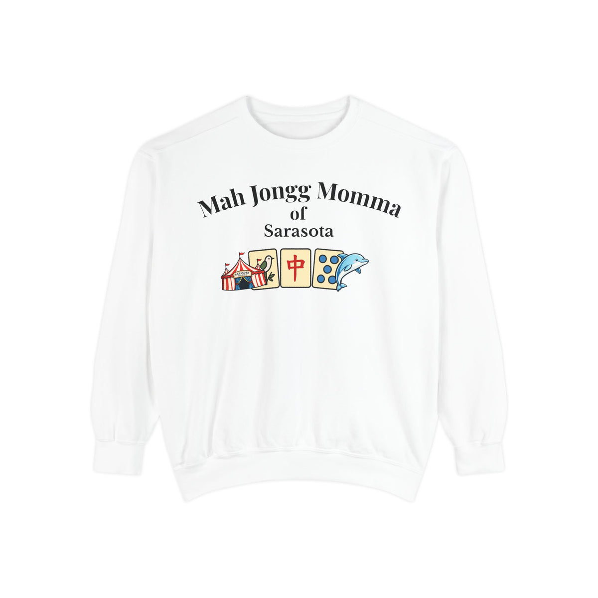 Mah Jongg Momma of Sarasota Crewneck Sweatshirt - Mahjong Tournament Sweatshirt