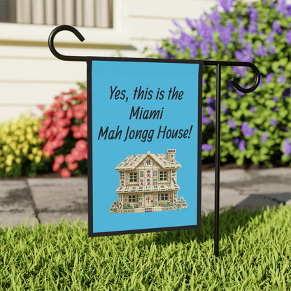 Mah Jongg :"Yes, This Is the Miami Mah Jongg House!" Blue Mah Jongg Flag