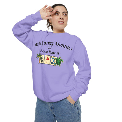 Mah Jongg Momma of Boca Raton Crewneck Sweatshirt - Mahjong Tournament Sweatshirt