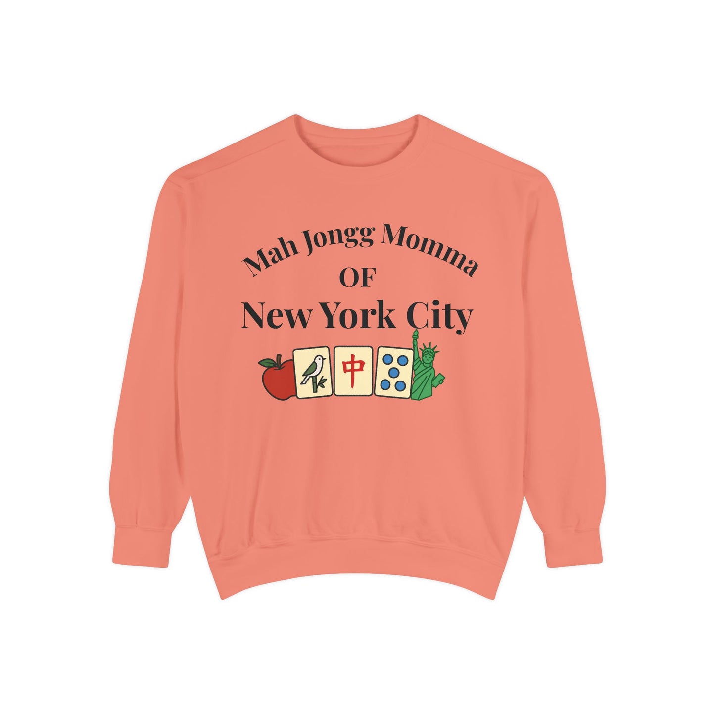 Mah Jongg Momma of New York City Sweatshirt - Comfort Colors Crewneck - Mahjong Player Gift - Tournament Sweatshirt - Mahjong Club Apparel