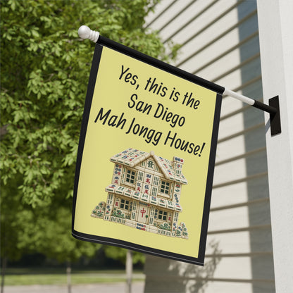 Mah Jongg:"Yes, This Is the San Diego Mah Jongg House!" Yellow Mah Jongg Flag