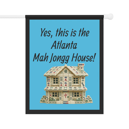 Mah Jongg :"Yes, This Is the New Jersey  Mah Jongg House!" Blue Mah Jongg Flag