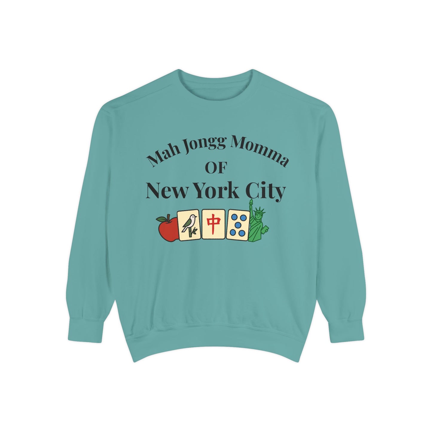 Mah Jongg Momma of New York City Sweatshirt - Comfort Colors Crewneck - Mahjong Player Gift - Tournament Sweatshirt - Mahjong Club Apparel