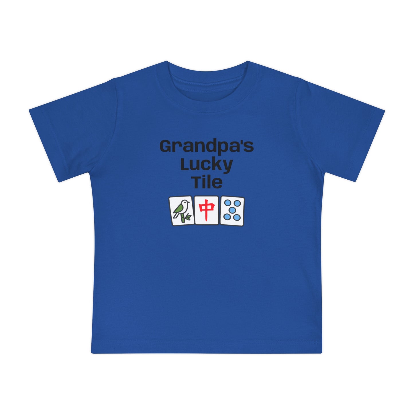 Grandpa's Lucky Tile Baby T-Shirt - Cute Mahjong Infant Tee