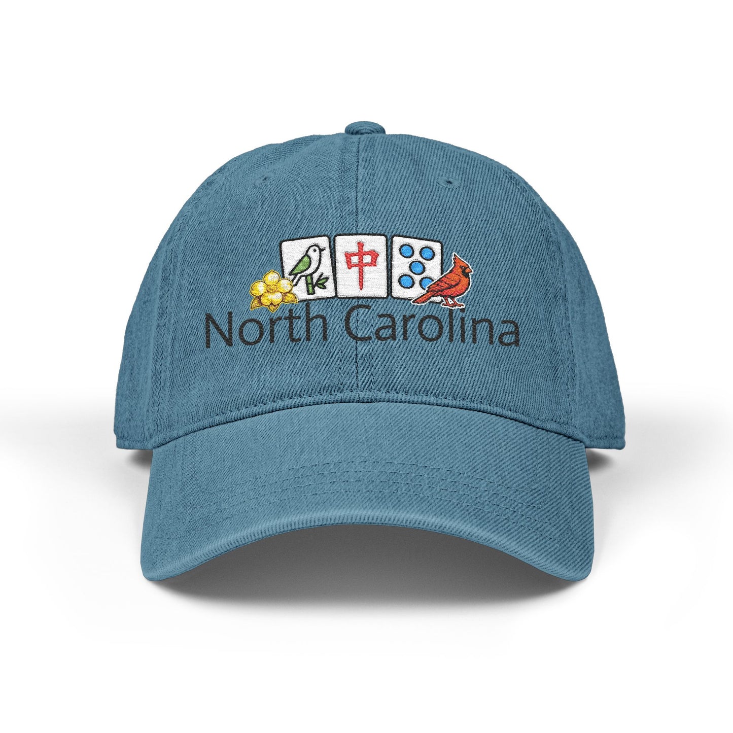 Mah Jongg North Carolina Embroidered  Jean Hat - For MahJong Players