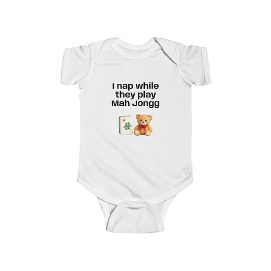 I Nap While They Play Mah Jongg infant bodysuit | Mah Jongg  baby onesie - For Mah Jongg Game or Family Gathering
