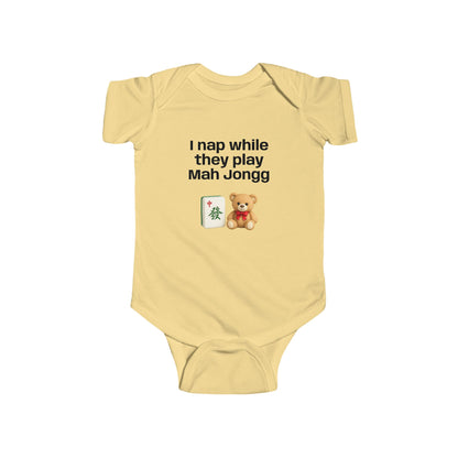 I Nap While They Play Mah Jongg infant bodysuit | Mah Jongg  baby onesie - For Mah Jongg Game or Family Gathering