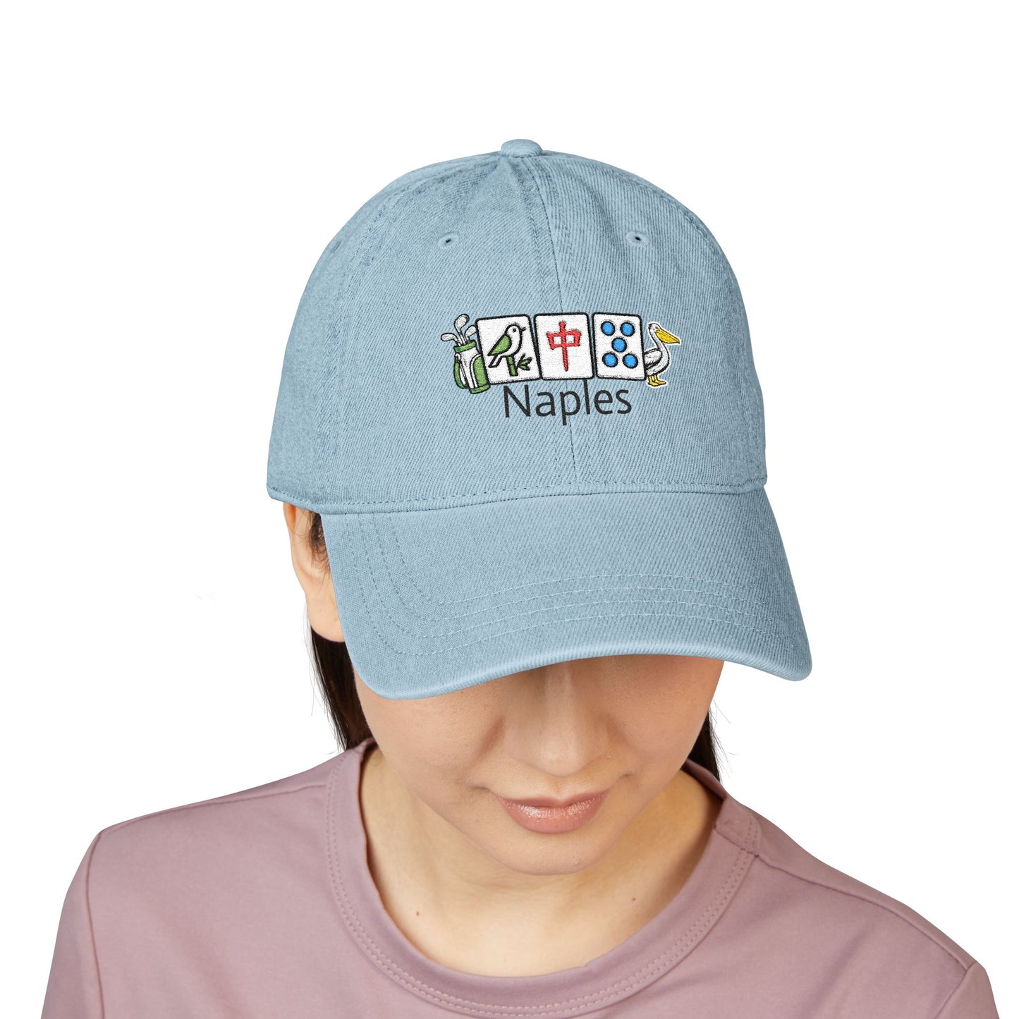 Mah Jongg Naples Embroidered  Jean Hat - For MahJong Players