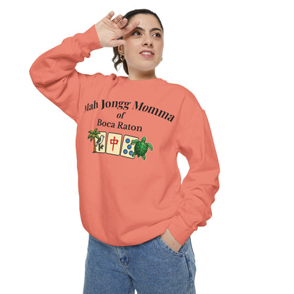 Mah Jongg Momma of Boca Raton Crewneck Sweatshirt - Mahjong Tournament Sweatshirt
