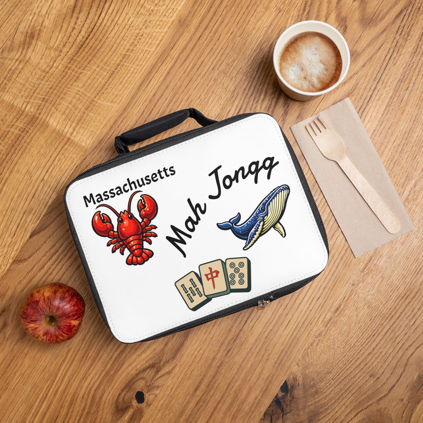 Massachusetts Mah Jongg Insulated Lunch Bag | Mah Jongg Game Day Lunch