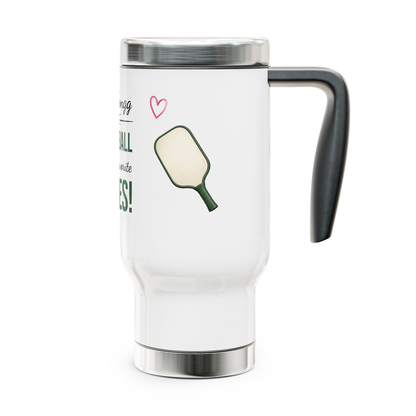 Mah Jongg & Pickleball Stainless Steel Travel Mug – “My Two Favorite Games!” 14oz - For Mah Jongg games and Pickleball Matches