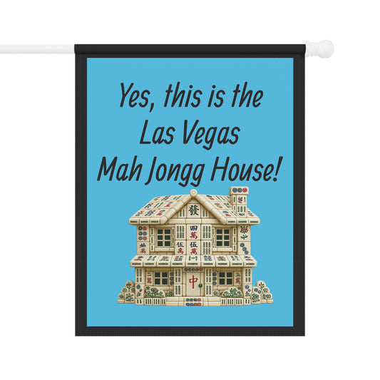 Mah Jongg :"Yes, This Is the Las Vegas Mah Jongg House!" Blue Mah Jongg Flag