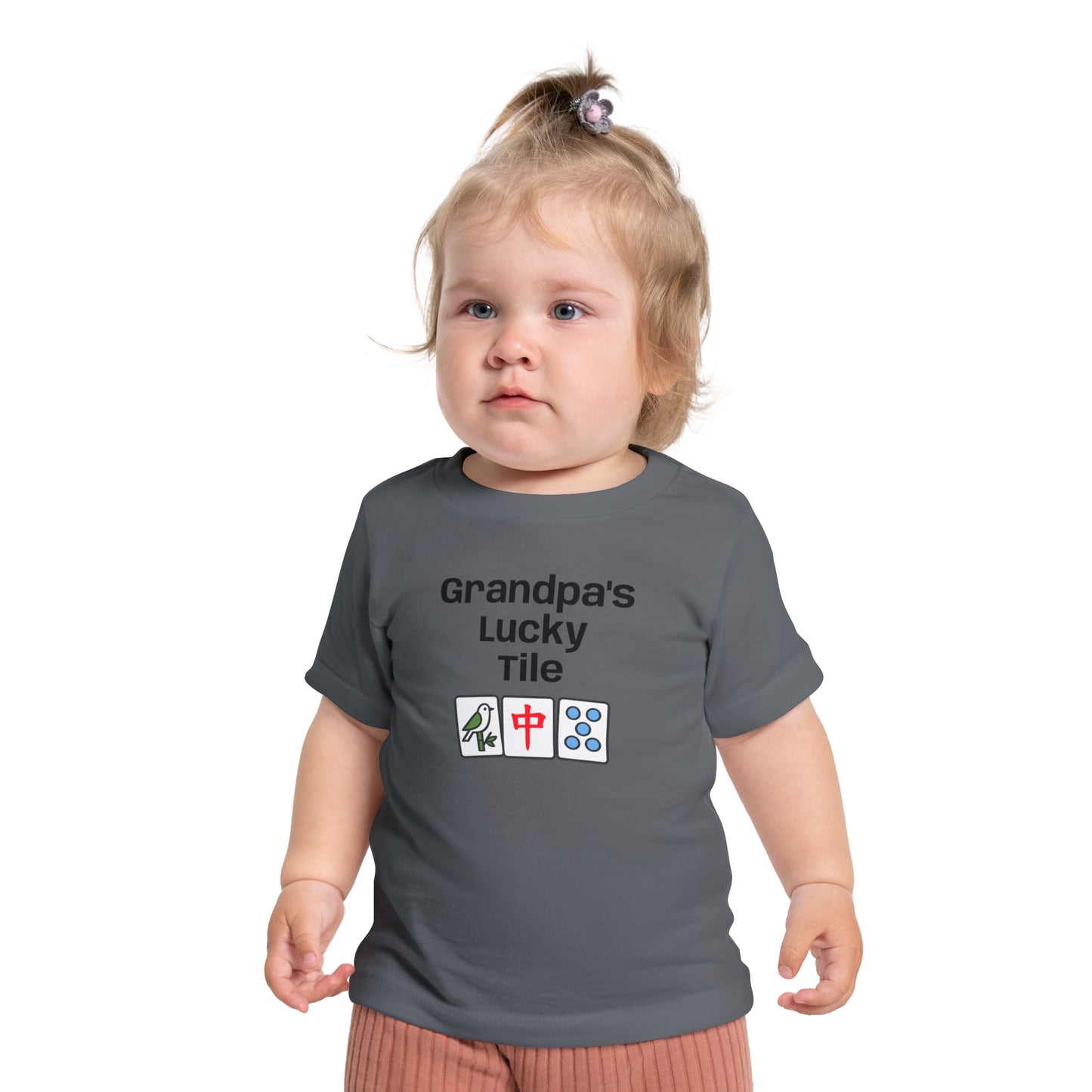 Grandpa's Lucky Tile Baby T-Shirt - Cute Mahjong Infant Tee