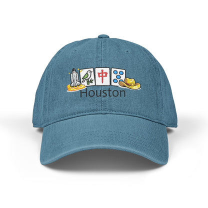 Mah Jongg Houston Embroidered  Jean Hat - For MahJong Players