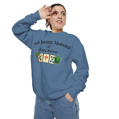 Mah Jongg Momma of Boca Raton Crewneck Sweatshirt - Mahjong Tournament Sweatshirt
