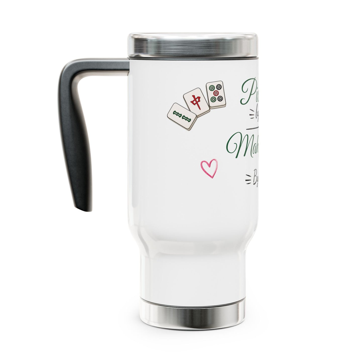 Pickleball by Day, Mah Jongg by Night Travel Mug — 14oz Stainless Steel -For Mah Jongg or Pickleball Games