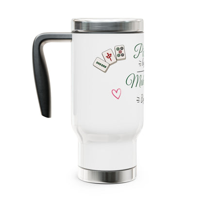 Pickleball by Day, Mah Jongg by Night Travel Mug — 14oz Stainless Steel -For Mah Jongg or Pickleball Games