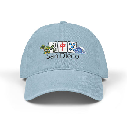 Mah Jongg San Diego Embroidered  Jean Hat - For MahJong Players