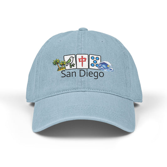 Mah Jongg San Diego Embroidered  Jean Hat - For MahJong Players