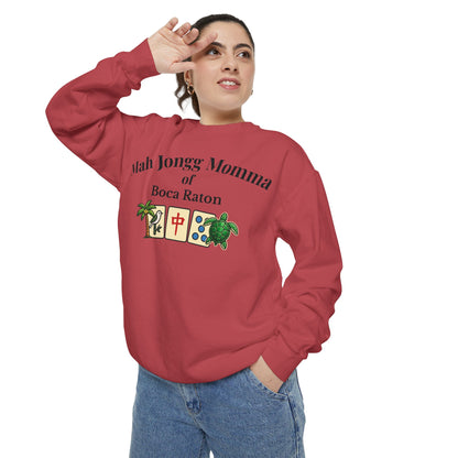 Mah Jongg Momma of Boca Raton Crewneck Sweatshirt - Mahjong Tournament Sweatshirt